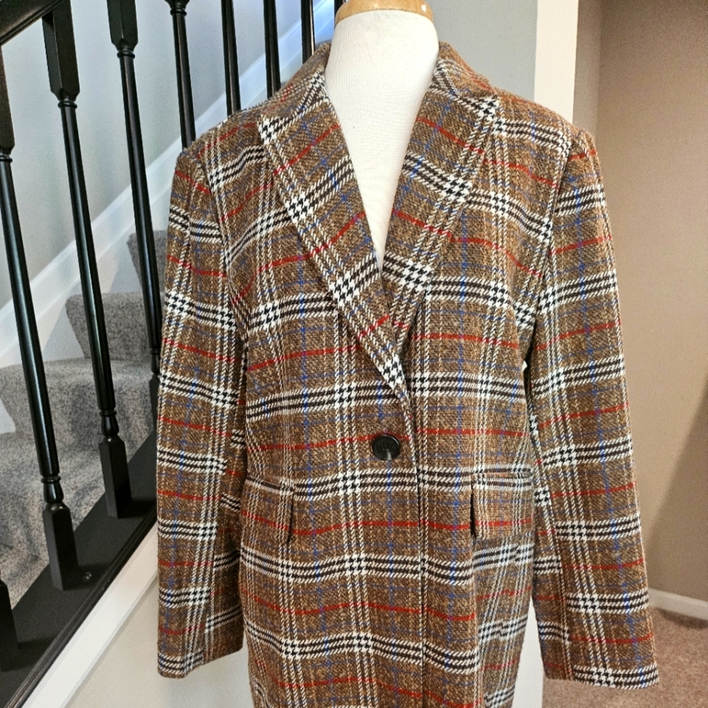 Court and Rowe – Varsity Blues True Camel Plaid Walking Coat (Size XL)